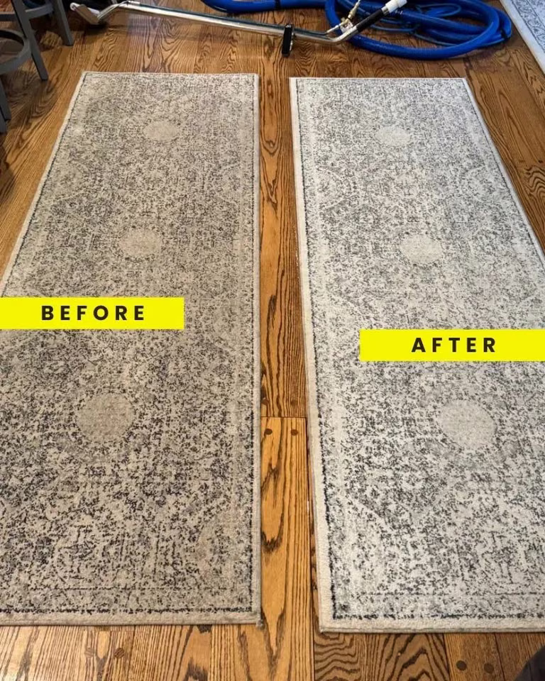 Before and after area rug soil removal — Lehigh Valley PA