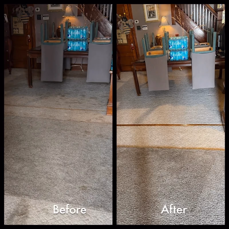 Carpet before and after professional cleaning