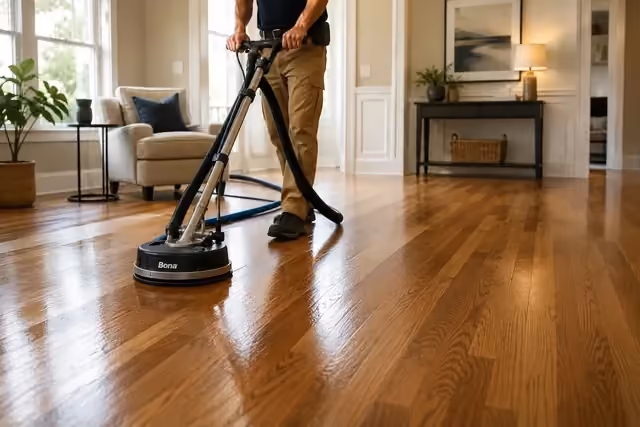Hardwood floor cleaning and polishing service